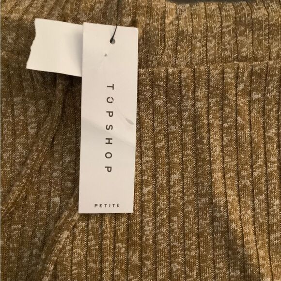 Topshop Ribbed Flare Pants Copper/tan Sz 8 petite NWT - Picture 5 of 9